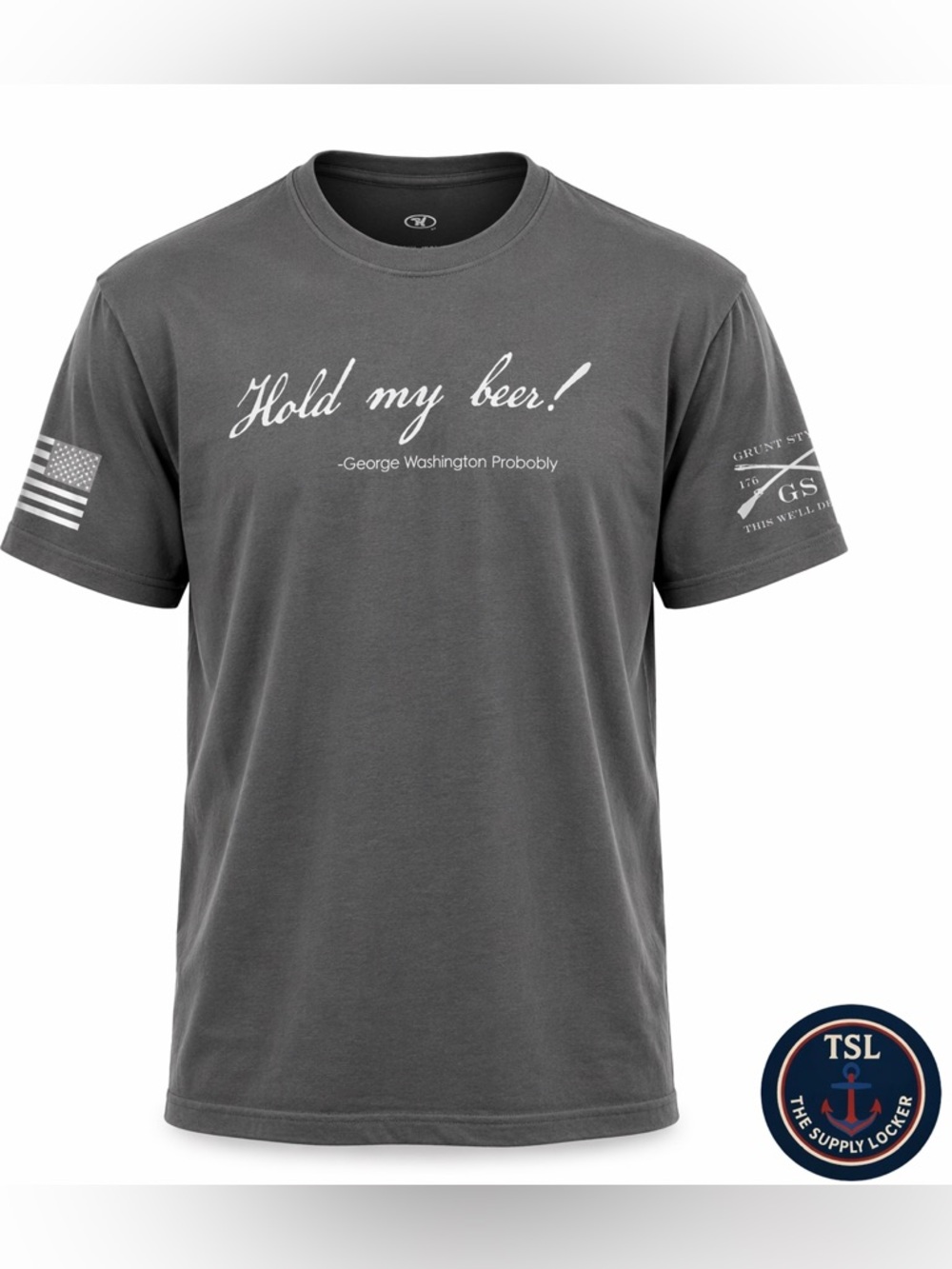 Grunt Style Athletic Works “Hold My Beer” T-Shirt Gray Men’s L